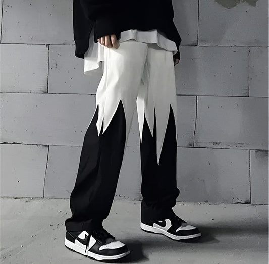 Aesthetic Straight Fit Panel Lounge Track Pants – Men's Urban Comfort