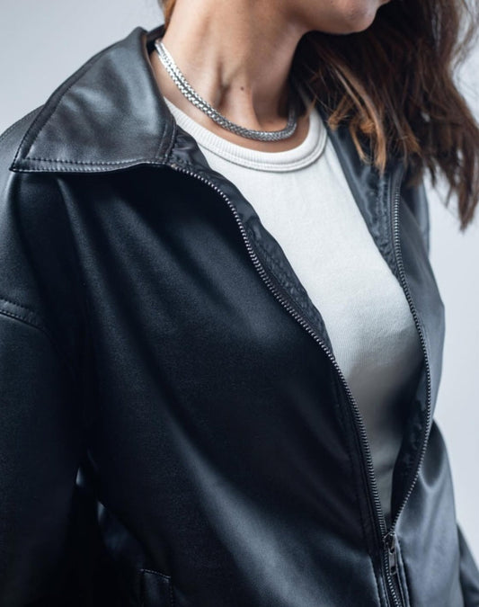 Exowear-Leather jacket premium classics for Unisex