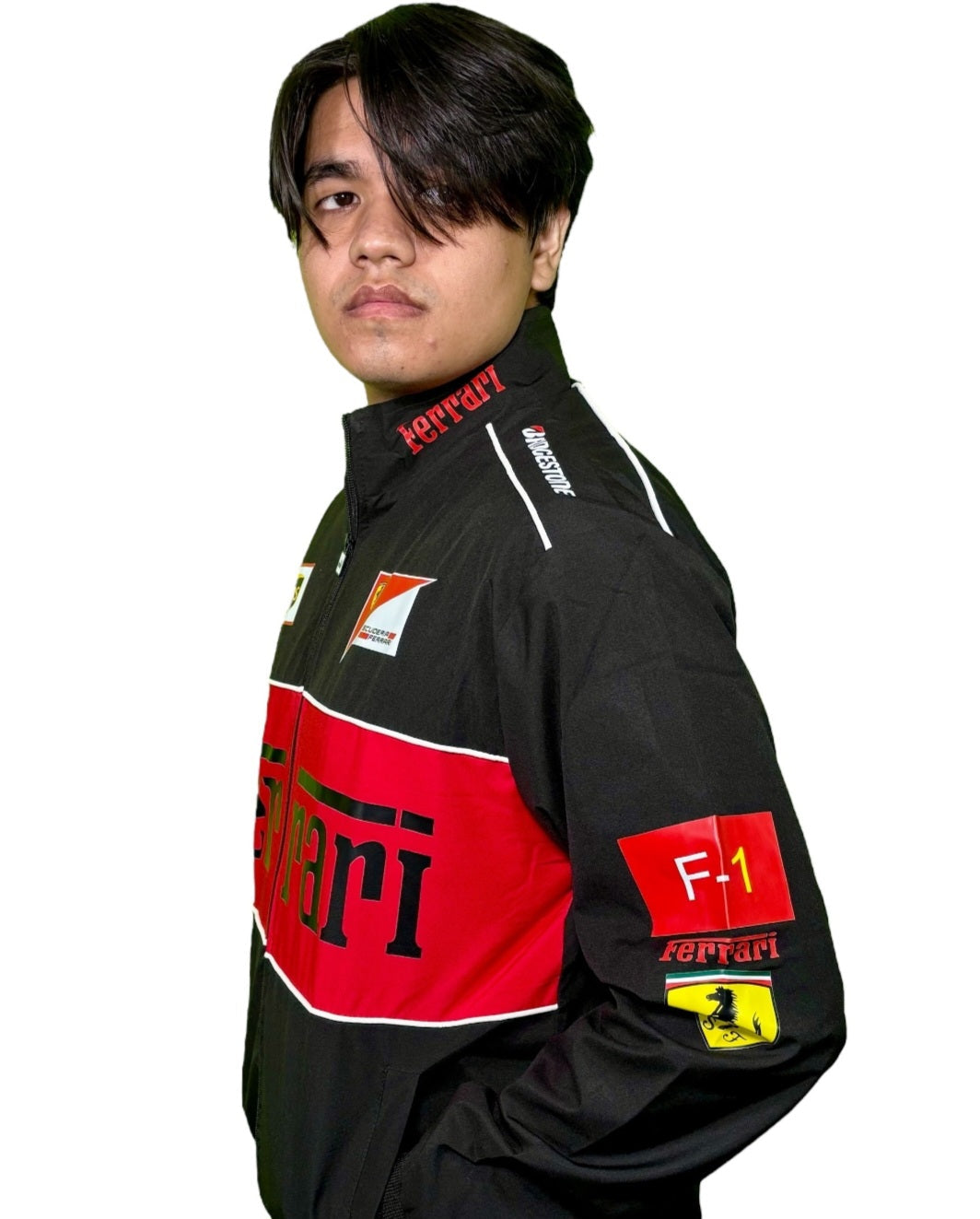 Black Ferrari Racing Jacket – Premium Motorsport Streetwear