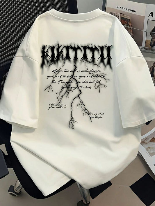 Trendy White Printed T-Shirt for Men | Stylish Graphic Design | Comfortable Cotton Casual Wear