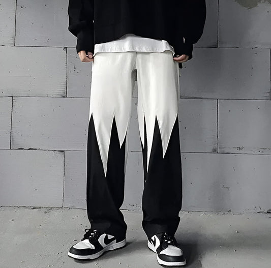 Aesthetic Straight Fit Panel Lounge Track Pants – Men's Urban Comfort