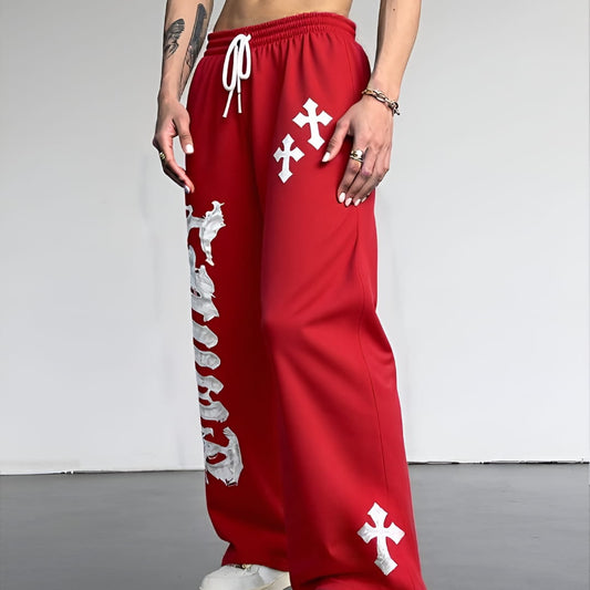 Red Baggy Palazzo Pants – Flowy High Waisted Statement Bottoms