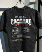 Acid Wash Black Oversized T-Shirt | Unisex Streetwear Graphic Tee | Vintage Washed Casual Style