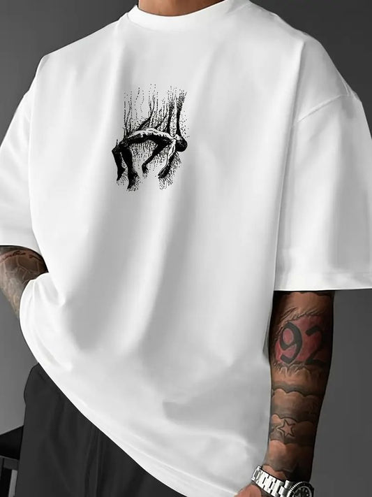 Menโs Casual Comfort White T-Shirt | Soft Cotton | Regular Fit | Breathable Everyday Wear