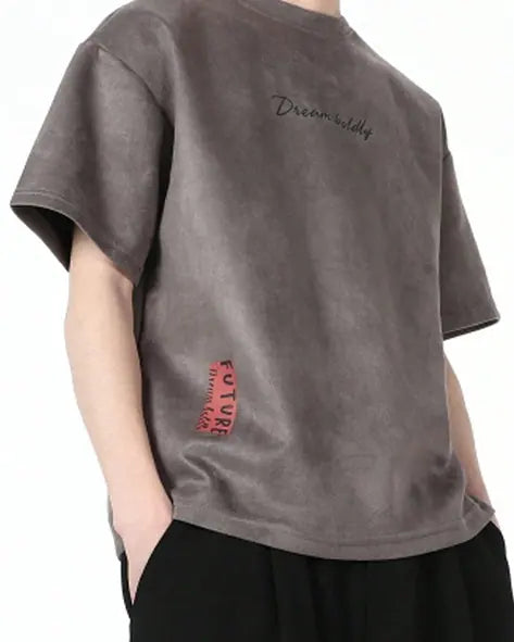 Dream Boldly Oversized Graphic T-Shirt – Vintage Wash Brown Streetwear Tee